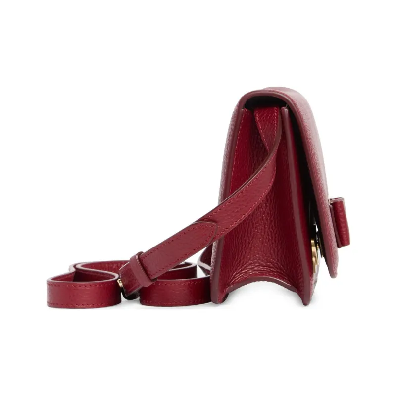 FERRAGAMO Leather Shoulder Bag, Crossbody Bag Women's Burgundy-2