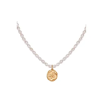LAISHENTONGLING 18K Gold Necklaces Women's White/Gold