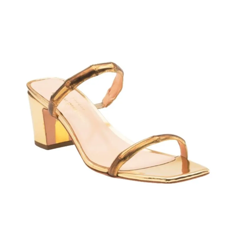 Rupert Sanderson Slide Slippers 6cm Women's Gold-3