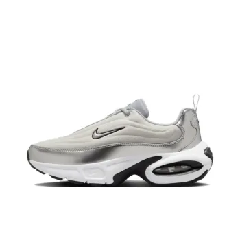 Nike Air Max Portal Anti Slip Wear Resistant Low Top Casual Running Shoes Women's Silver White