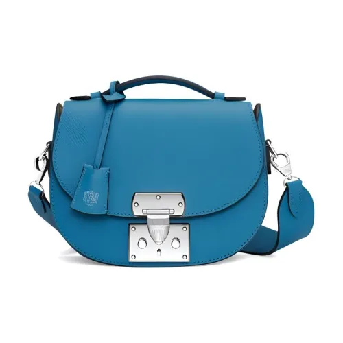 Moynat Cow Leather One Shoulder Crossbody Handheld Handbags Small Size Women's Blue