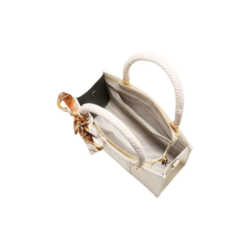 PAYOT Microfiber Synthetic Leather Handbag Regular Women's Pearl White-5