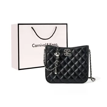 Carnival Keep Cow Leather Bucket Bag Crossbody Bag Shoulder Bag Regular Women's Black/Ecru