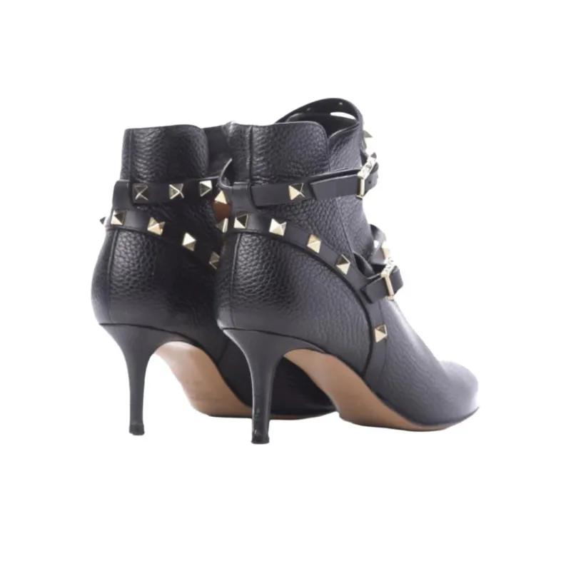Valentino Rockstud Ankle Boots 5.7cm Women's Black-5