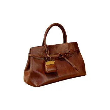 GELANDAI Cow Leather Women's Handbag Shoulder Bag Regular Women's Black/Brown