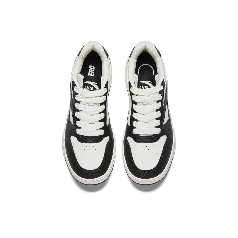 ANTA Skateboard Shoes Men Low Top Ivory White/Basic Black-4