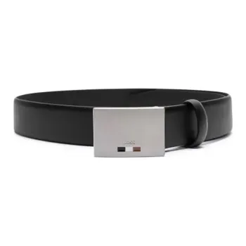 HUGO BOSS Genuine Leather Belts Men's Black 