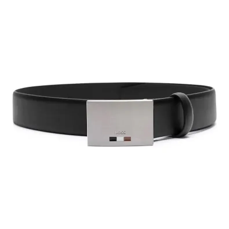 HUGO BOSS Genuine Leather Belts Men's Black -0