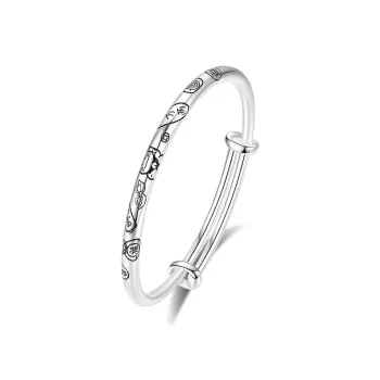Children's Drawings S999 Fine Silver Bangles Women's