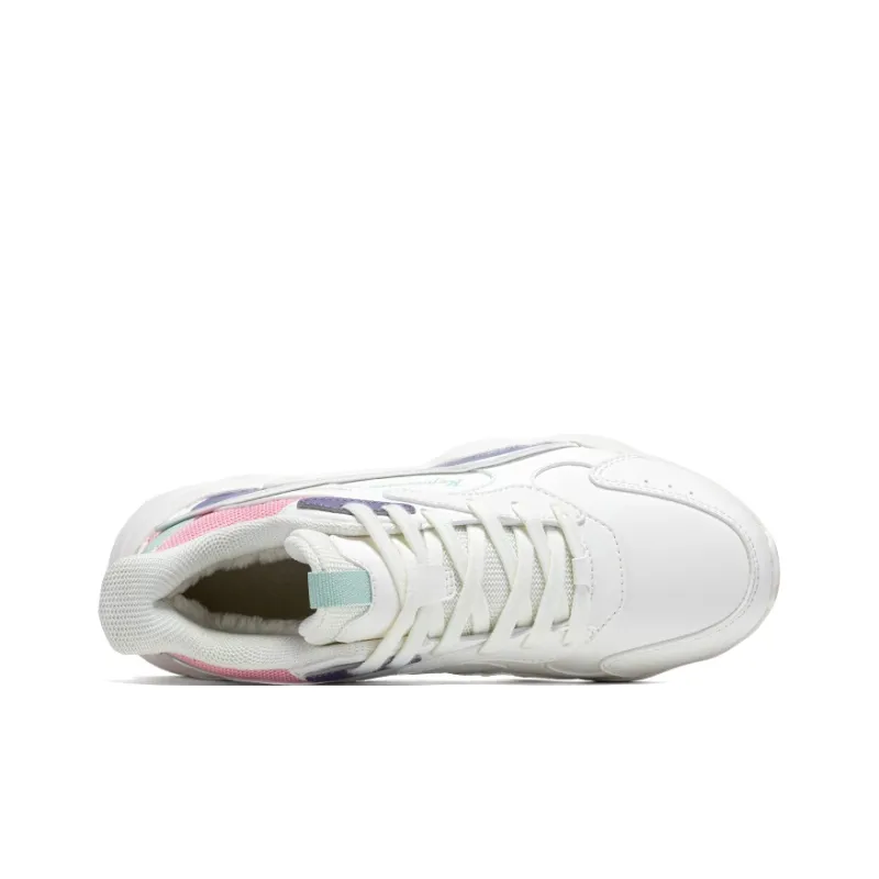361° Anti Slip And Wear Resistant Warm Low Top Casual Shoes Women's White Purple Pink-3