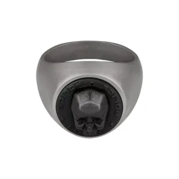 Police Stainless Steel Rings Men's Gray