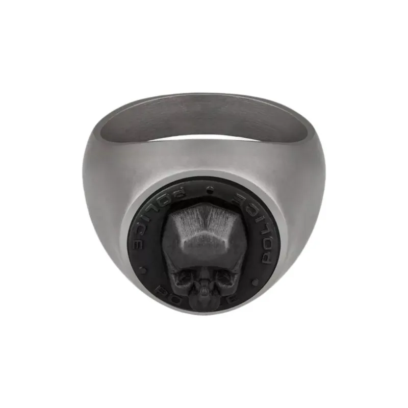 Police Stainless Steel Rings Men's Gray-0