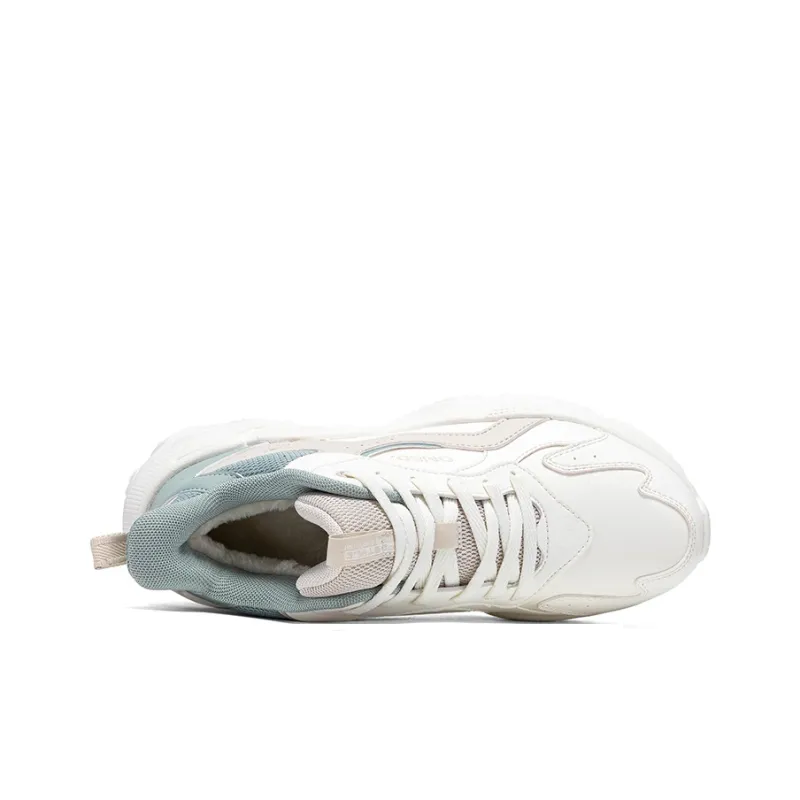361° Slip Resistant Warm And Wear Resistant Low Top Casual Shoes Women's White Green-3