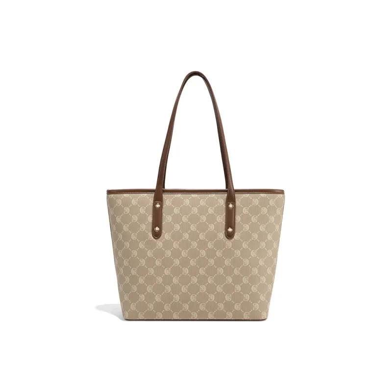 CLEVER& KETCH PU Tote Bag Shopping Bag Shoulder Bags Women's Khaki-3