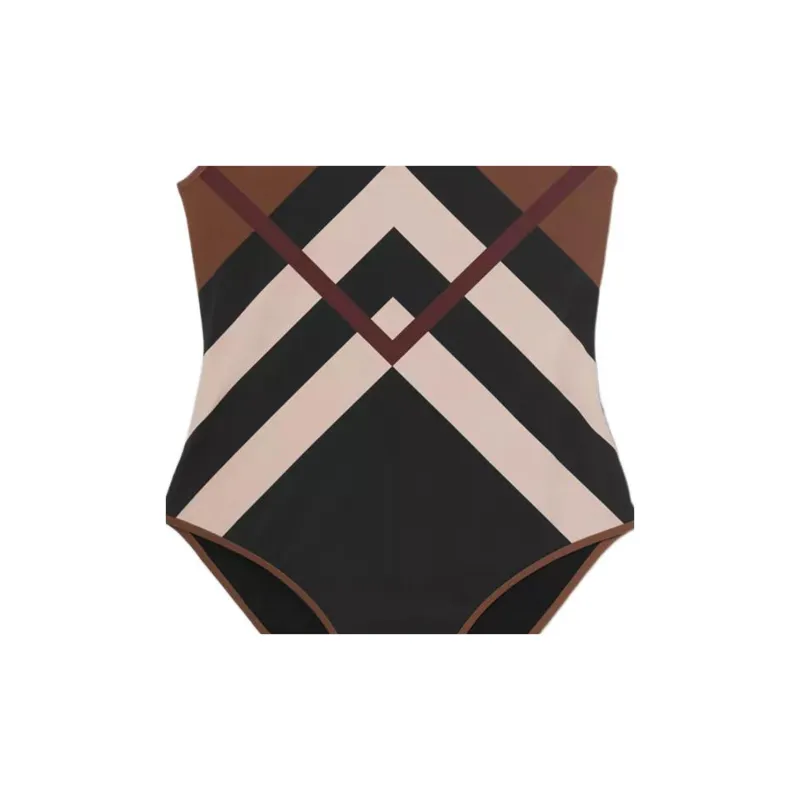 Burberry One Piece Swimsuits Women's Brown-3