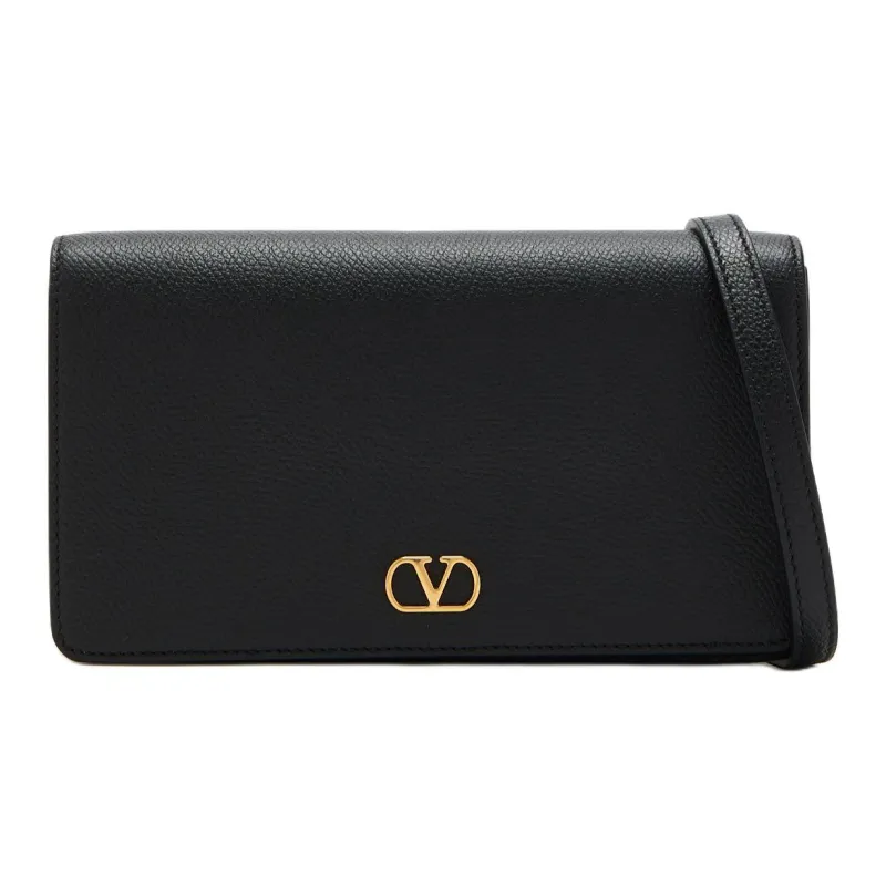 Valentino VLogo Signature Calfskin Shoulder Bag Mini Women's Black-0