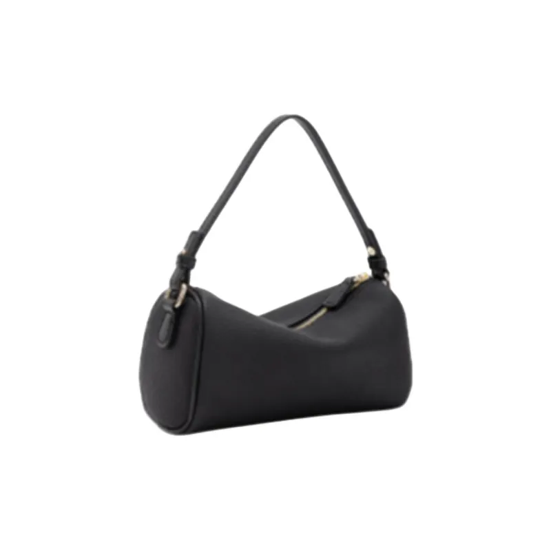 HONGU Cow Leather One Shoulder Handbag Trumpets Women's Elephant Gray Pitch Black-6