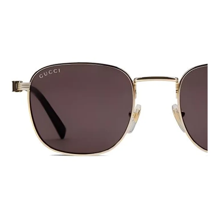 GUCCI Metal Round Sunglasses Unisex Gold-2