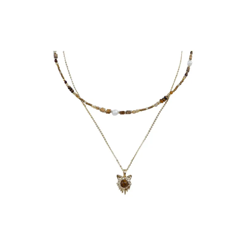 GITHA Tiger's Eye Stone Necklaces Unisex-0