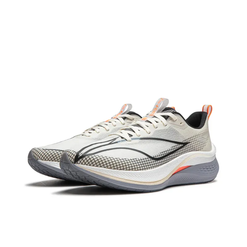 LiNing Red Hare 7 Pro Cushioned Slip Resistant Low Top Running Shoes Men's Ecru Gray-2