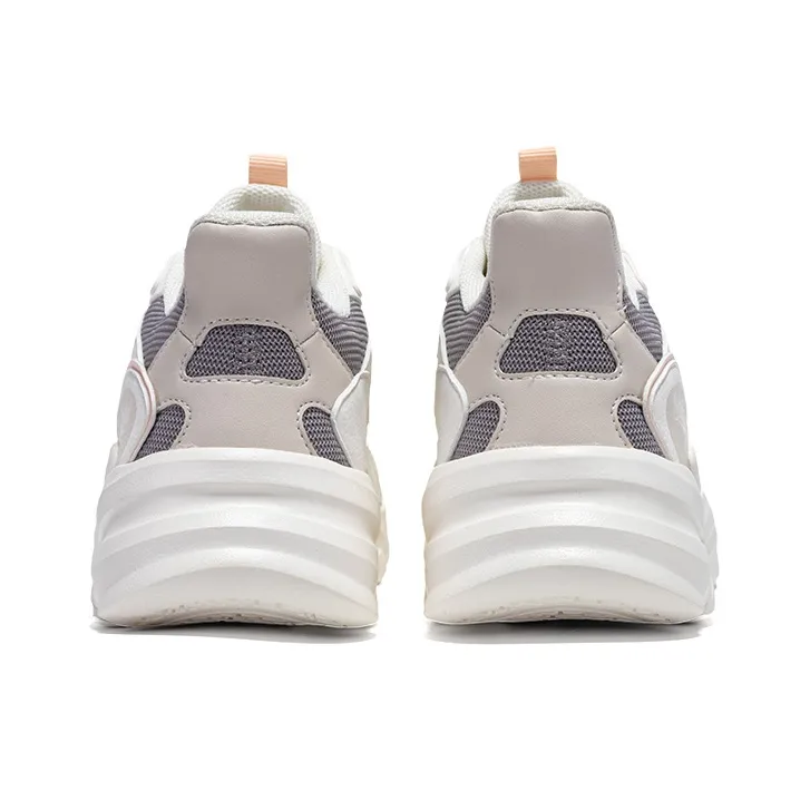 361° Warm Anti Slip And Wear Resistant Low Top Casual Shoes Women's White Zinc Iron Gray-4