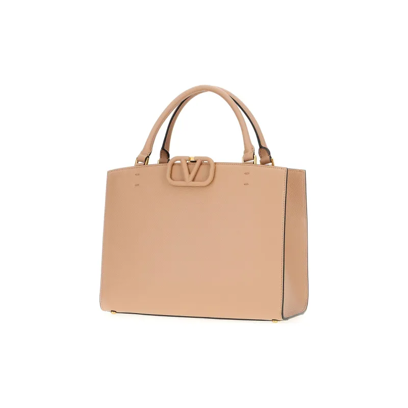 Valentino GARAVANI Calfskin Tote Bag, Shopping Bag, Handbag Women's Light Umber-1