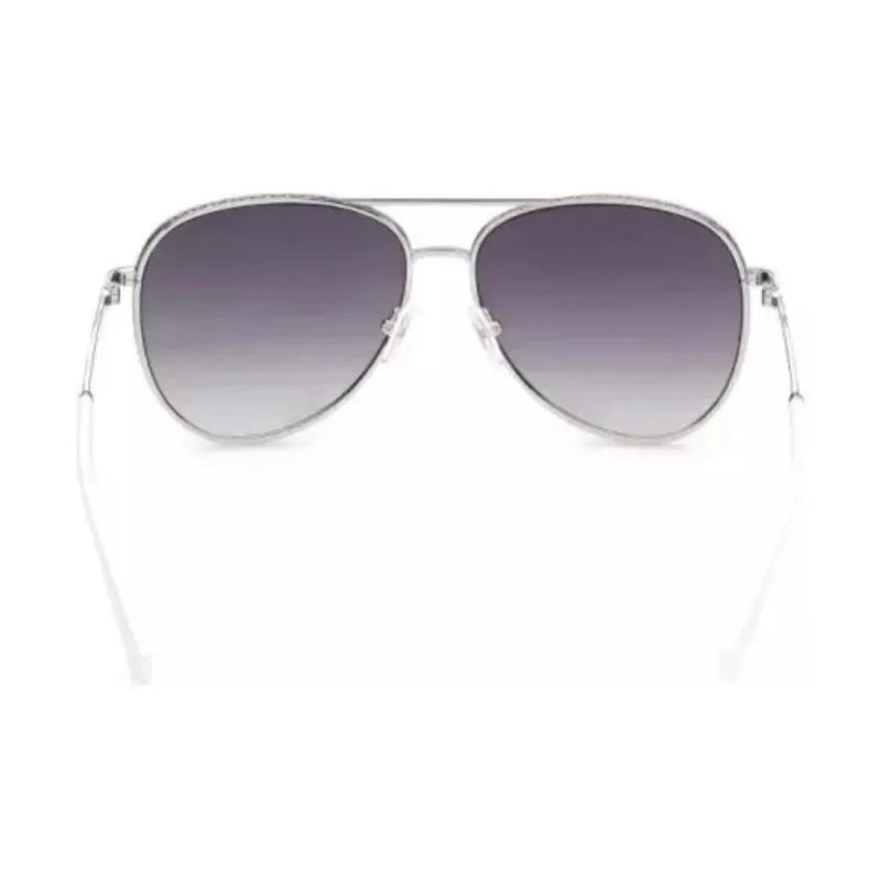 GUESS Acetate, Plastic, Metal Aviator Sunglasses Women's White-3