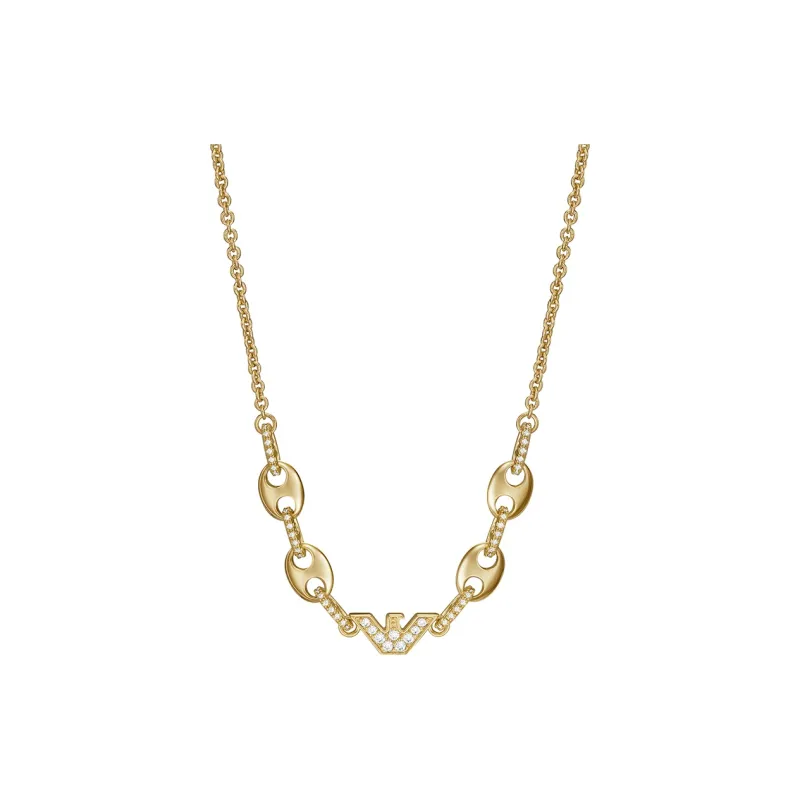 EMPORIO ARMANI Gold Tone Brass Station Necklace-1