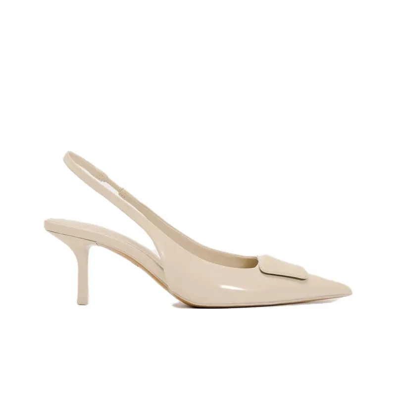 ZARA Slim Heel High Heels Women's Light Yellow-1