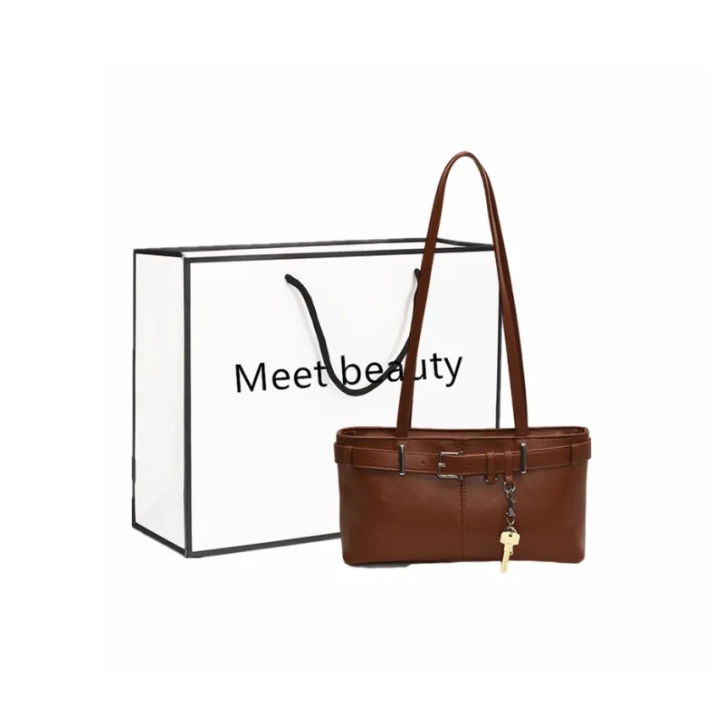 Fitchell PU Shoulder Bag Regular Women's Coffee/Black White Brown/Red-6