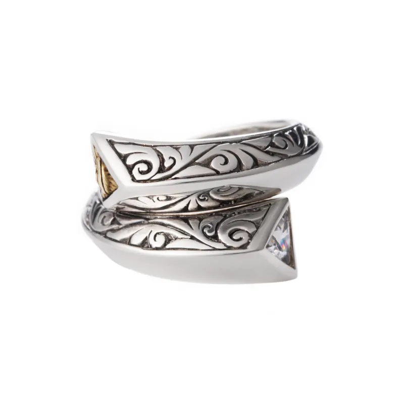 ZOCALO 925 Sterling Silver With White Zircon Inlaid Rings Unisex-2