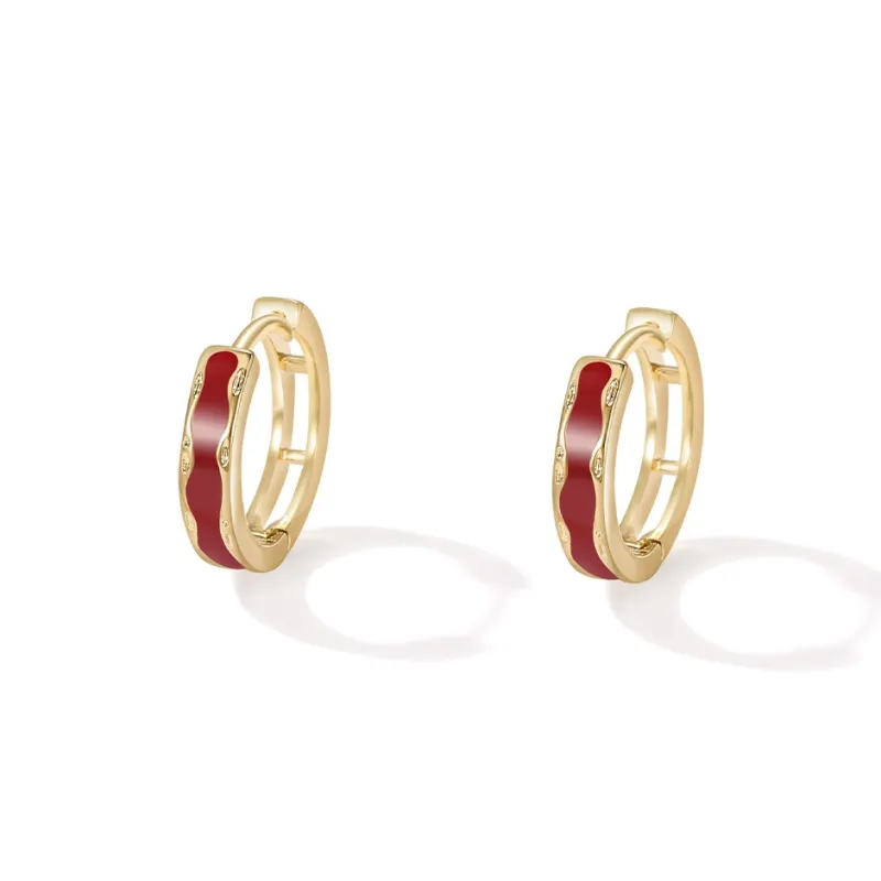 LOOK NICE Oil Drip Earrings Women's-3