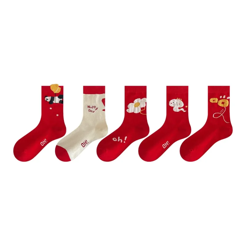 MIIOW Honmei Honmei Series Mid Calf Socks Unisex 5 Pack-30