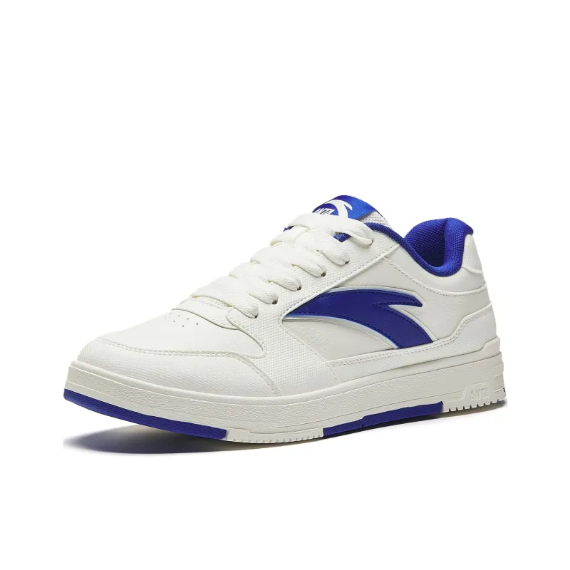 Anta Anti Slip Wear Resistant Low Top Skateboard Shoes Men's White Blue-2