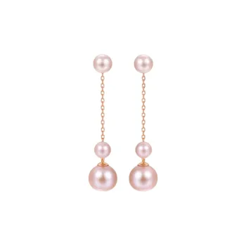 LAISHENTONGLING 18K Gold Earrings Women's Gold/Pink