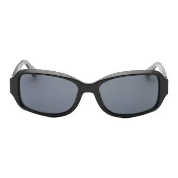 GUESS Acetate, Plastic, Metal Rectangular Sunglasses Women's Black