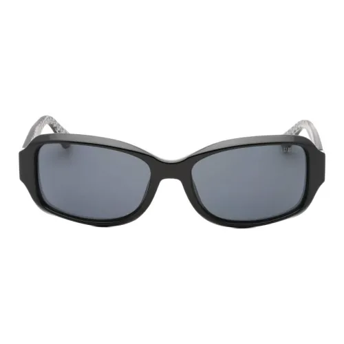 GUESS Acetate, Plastic, Metal Rectangular Sunglasses Women's Black