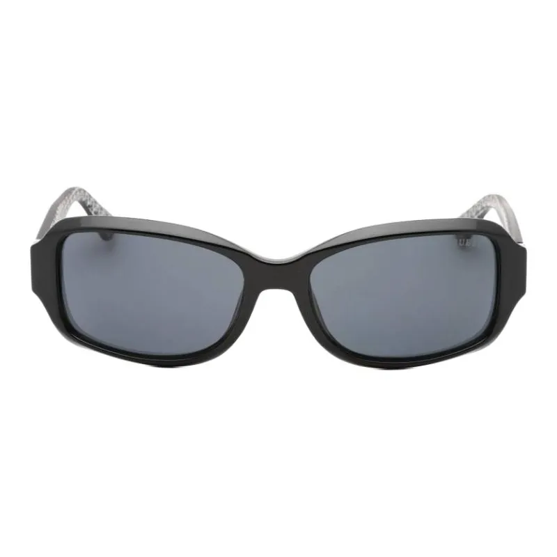 GUESS Acetate, Plastic, Metal Rectangular Sunglasses Women's Black-0