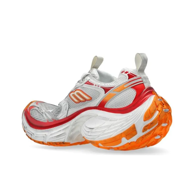 Balenciaga 10XL Low-Top Casual Shoes Men's Gray Red Orange-3