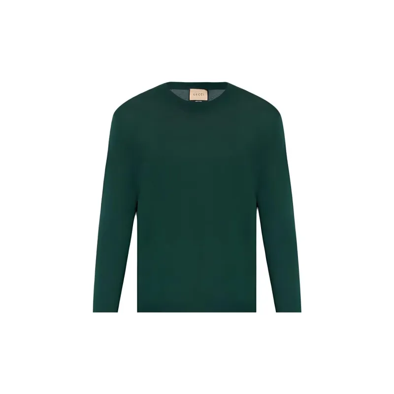 GUCCI Logo Embroidered Knit Sweater-5