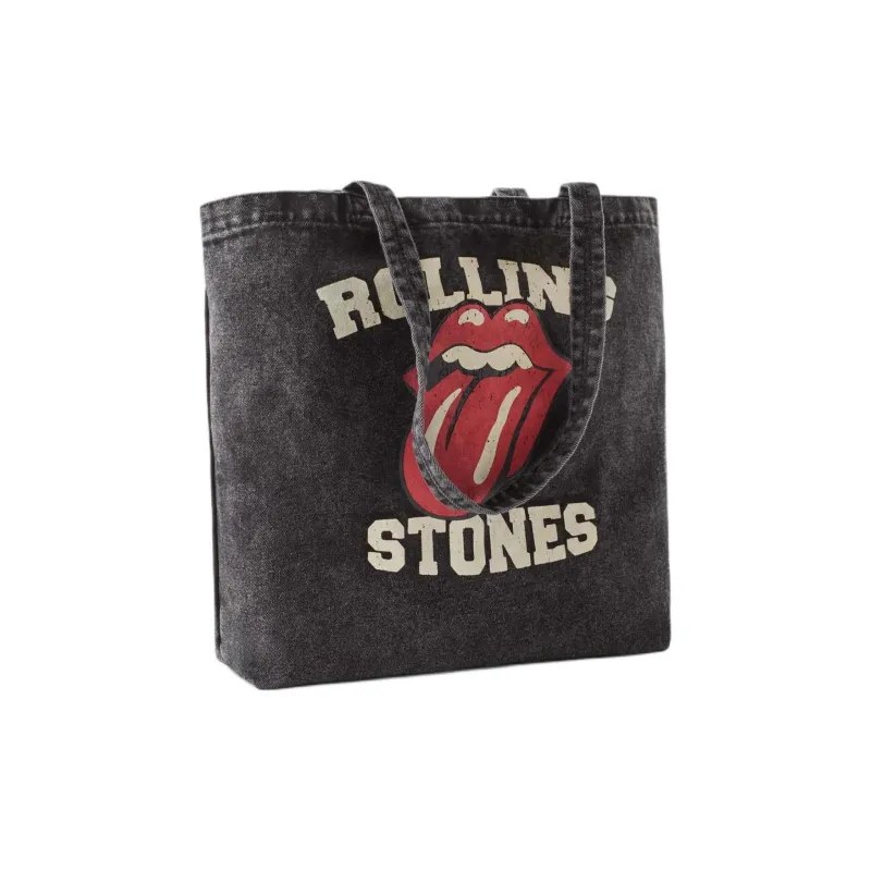 ZARA Rolling Stone Collaboration Cotton Tote Bag Shopping Bag Shoulder Bags Kids' Black-2