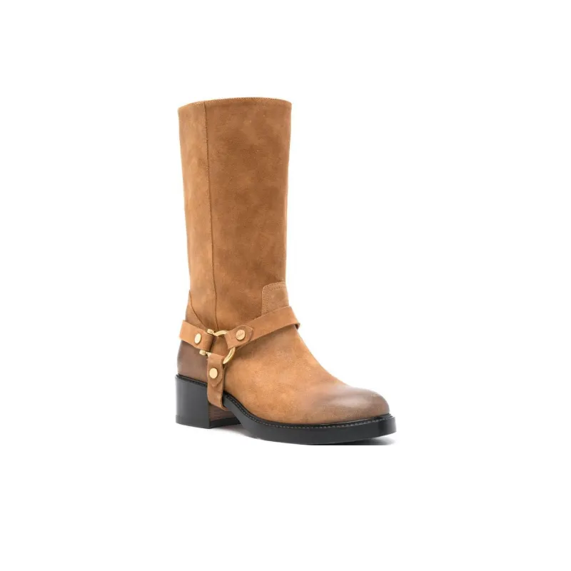 Chloe Dakota Ankle Boots 4cm Women's Brown-2