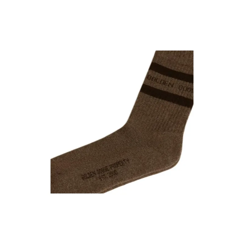 Golden Goose FW24 Mid-Calf Socks Unisex 1 Pack Brown-1