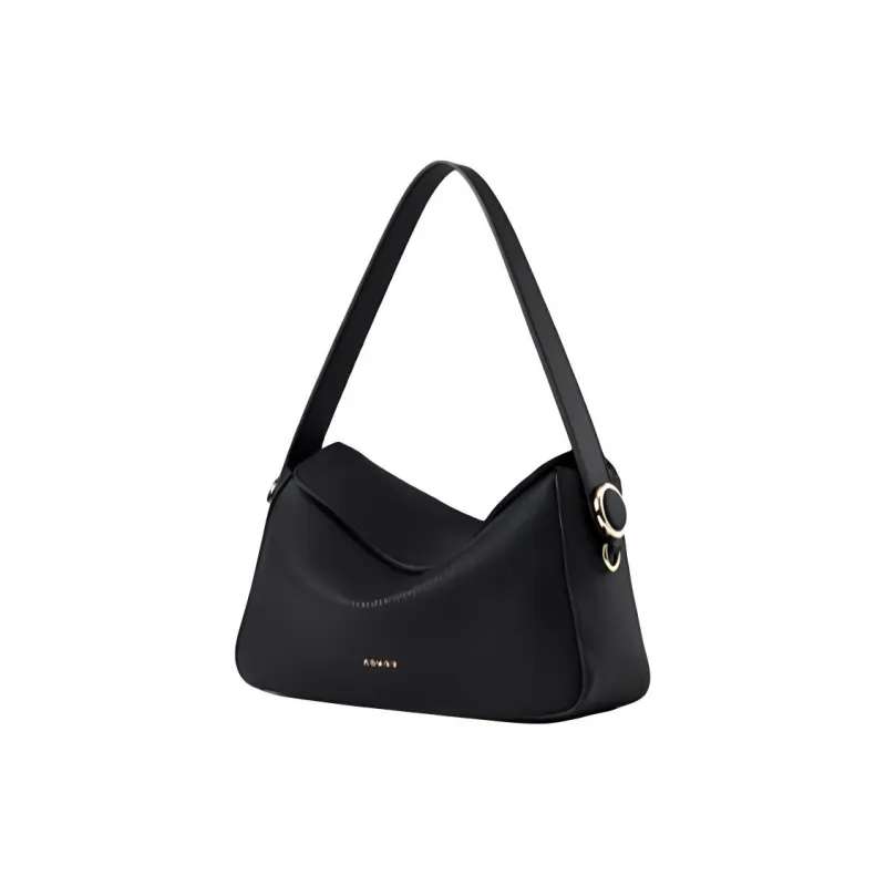 HONGU Cow Leather One Shoulder Handbag Regular Women's Elephant Gray/Pitch Black/Brown-7
