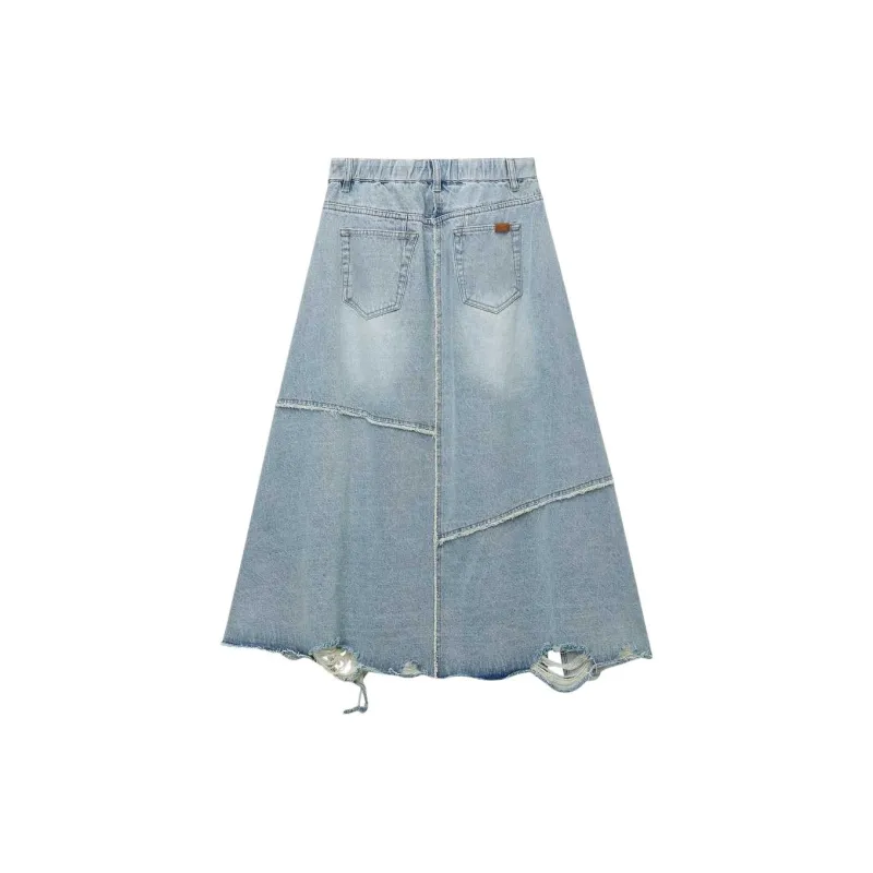 MUSIUM DIV Asymmetric Denim Skirt-1