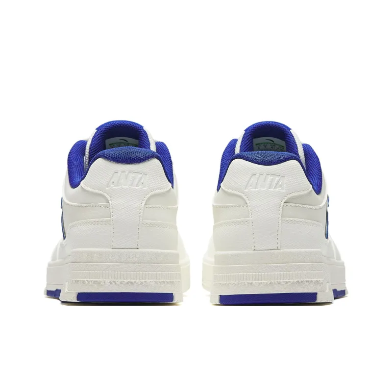 Anta Anti Slip Wear Resistant Low Top Skateboard Shoes Men's White Blue-6