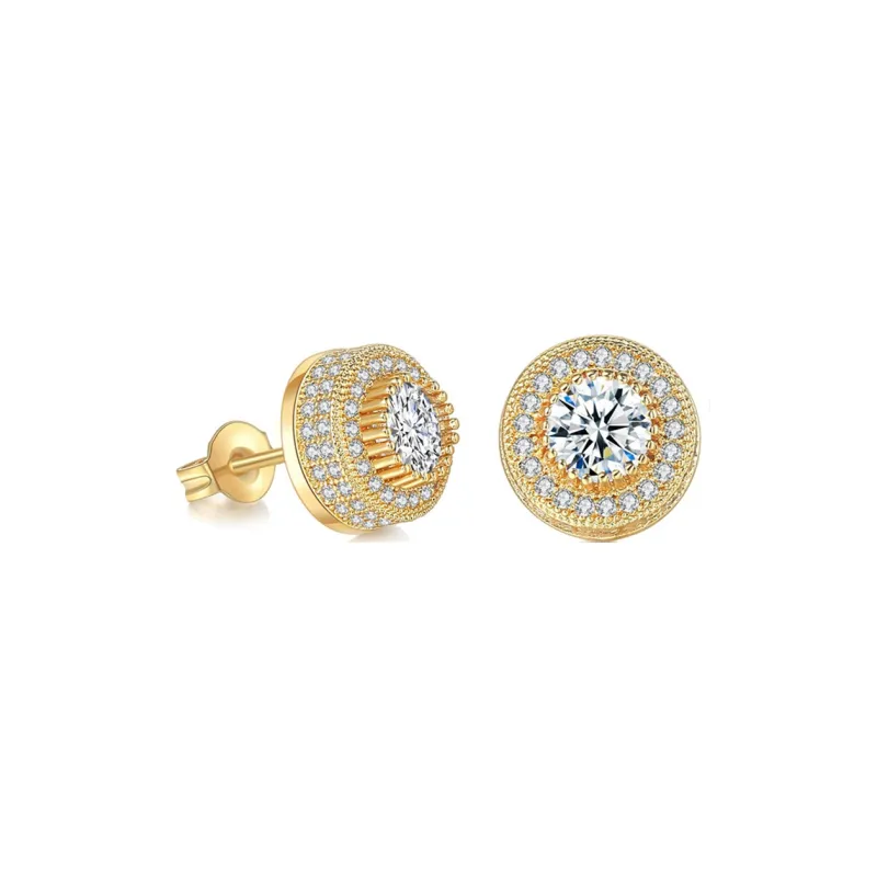 KING OF BLING Alloy With Zircon Stud Earrings Unisex-0