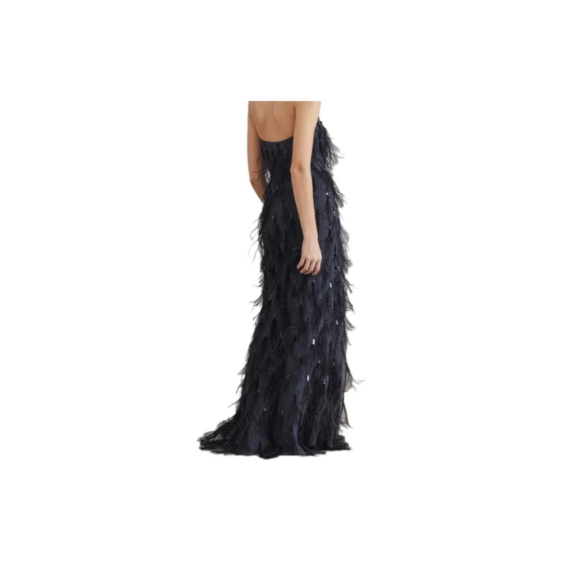 Brunello Cucinelli Feather-detail Gown-2