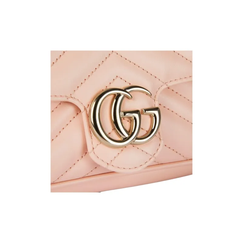 GUCCI GG Marmont Leather Shoulder Bag Trumpets Women's Pink-6