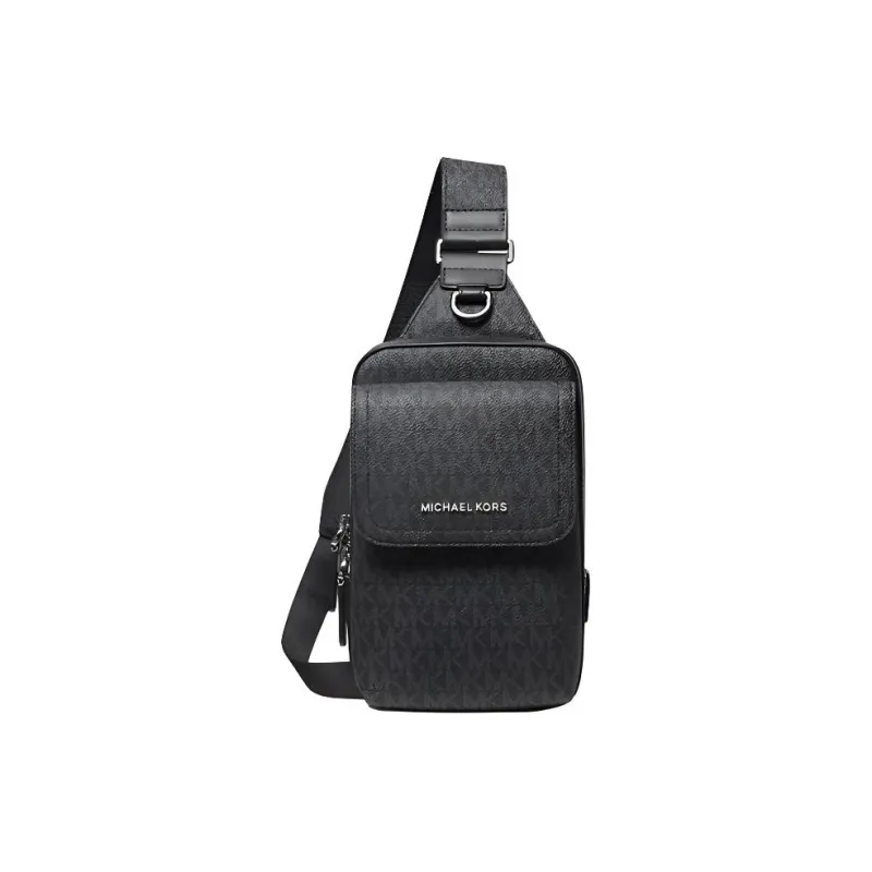 MICHAEL KORS Hudson Coated Canvas One Shoulder Sling Bag Men's Black-0
